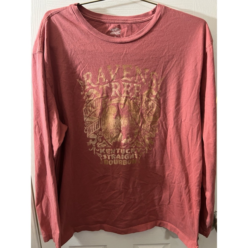 Cremieux Men's Long Sleeve Shirt Size XL Red Solid 100% Cotton Raven Tree